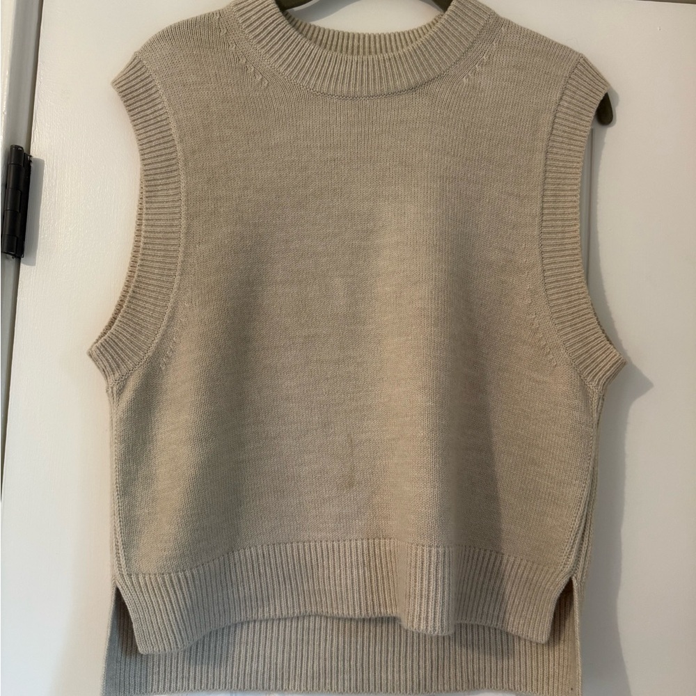 French Connection Cream Knit Sweater Vest